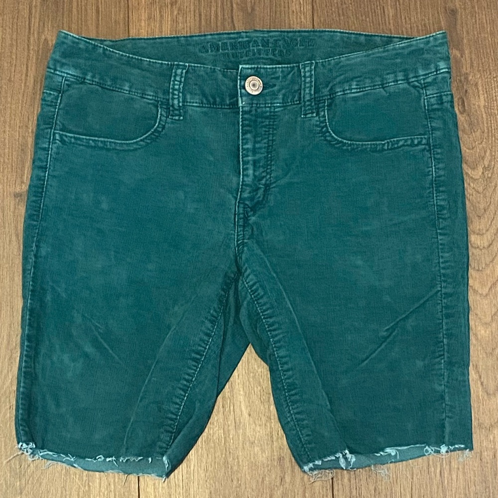 American Eagle teal corduroy shorts